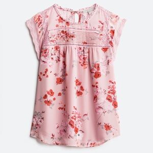 Daniel Rainn Becru Floral Lace Detail Blouse Size Medium